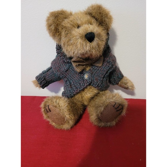 Vintage 1998 BOYDS Bear Mr Trumbull Jointed Bear Sweater Bow Tie J B Bean - Picture 2 of 7